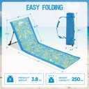 Old Bahama Bay Beach Lounge Chair for Adults, 2 Pack Folding Beach Mat Chair with Backrest Portable Aluminum Sun Lounge Chair for Beach, Camping, Picnic, Palm Print, Oversized