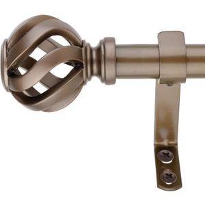 Decopolitan Cage 1" Curtain Rod Set, 18 to 36 Inches, Dark Bronze