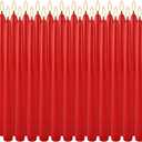 YOROXRG 24 Pack Red Taper Candles, 7-8 Hours Burn Time, Unscented, Smokeless and Dripless, 0.75 x 10 Inch Dinner Candle Set for Christmas, Household, Wedding, Party and Home Décor Candlesticks