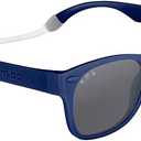 ROSHAMBO Unbreakable Navy Simon Square Sunglasses  Italian Made Polarized for Toddlers 24 Years  BPA Free with Strap + Accessories  USA Assembled