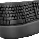Logitech Wave Keys Wireless Ergonomic Keyboard with Cushioned Palm Rest, Comfortable Natural Typing, Easy-Switch, Bluetooth, Logi Bolt Receiver, for Multi-OS, Windows/Mac - Graphite
