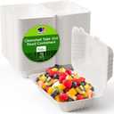 JOLLY CHEF Clamshell Take Out Food Containers, To Go Containers Disposable, Sugarcane To Go Boxes for Salad, Lunch