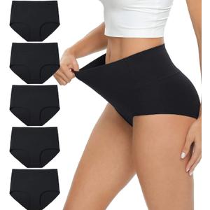 Altheanray Womens Underwear Cotton Briefs - High Waist Tummy Control Panties for Women Postpartum Underwear Soft (Small)