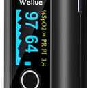 Wellue Fingertip Pulse Oximeter, Blood Oxygen Saturation Monitor with Batteries, Carry Bag & Lanyard for Wellness Use