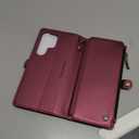 Defencase for Galaxy S25 Ultra Case Wallet with RFID Blocking Card Holder for Women Men, PU Leather Magnetic Snap Flip Wrist Strap Zipper Wallet Phone Cases for Samsung Galaxy S25 Ultra 6.9"