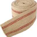 YaeCCC Craft Jute Webbing Tape, 3.5" x 10 Yd,Upholstery Straps Heavy-Duty for Chair Repair, Crafting, Burlap Ribbon, Upholstery (red)