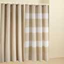LANE LINEN Luxury Shower Curtain Set for Bathroom - Standard Sized Pack of 2 - Premium Waffle Stripe Fabric - Water Repellent, Quick Dry & Machine Washable - Reinforced Header with Grommets - Beige
