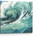 arttitue Ocean Wave Canvas Wall Art, Sea Picture Decor, 16x16 Inch | Contemporary Seascape Print, Coastal Theme Artwork, Beach-Inspired Painting, Aesthetic Artwork for Bathroom Hallway