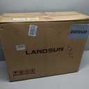 LANDSUN Executive Mid-Back Home Office Swivel Desk Chair with Armrests and Wheels - Faux Leather Soft Padded Seat Upholstered Ergonomic Computer Chair - Black