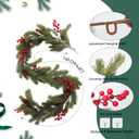RECUTMS 2 Pack Artificial Pine Branches with Cones Green Plants Pine Needles Artificial Hanging Plants Outdoors DIY Accessories for Outdoors for Wreath Christmas and Home Garden Decoration(Green)