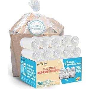 16-18-25 Gallon Trash Bags, 500Count Bulk, Clear Plastic Recycling Bags, Multi-purpose Garbage Bags Can Liners for Business Home Kitchen Commercial and Industrial