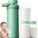 22oz Breast Milk Cooler Bottle for Travel & Outdoor Use, Portable Breastmilk Chiller with 24-Hour 360 Cooling, Larger Capacity with 2 Baby Bottles for Breast Milk Storage