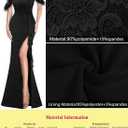 VFSHOW Womens Formal Prom Beaded Halter Neck Keyhole Maxi Dress Feather Cold Shoulder Ruffle High Slit Evening Gown (Black, XXXL)