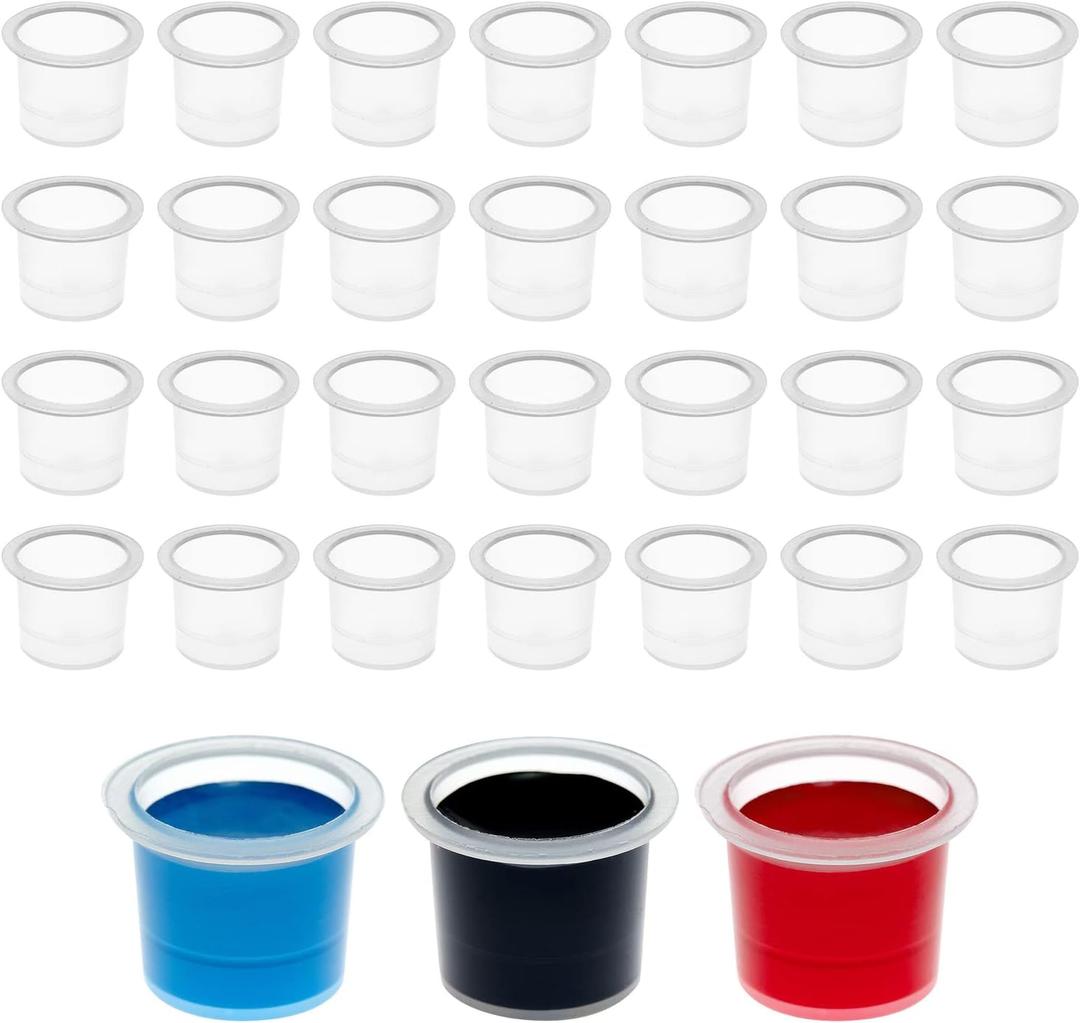 Stockroom Plus Disposable Tattoo Ink Caps - Pigment Cups for Microblading (14mm) -1000 Pack - Tattoo Ink Cap