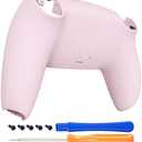 eXtremeRate Cherry Blossoms Pink Grip Custom Back Plate Bottom Shell Compatible with ps5 Controller, Replacement Back Shell Cover Compatible with ps5 Controller