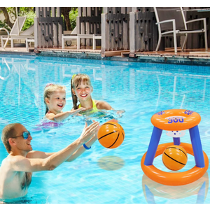 Pool Toys Games Set-Inflatable Pool Basketball Hoops, Floating Swimming Game Toy, Swimming Pool Game for Kids and Adults, Backyard Beach Summer Toys