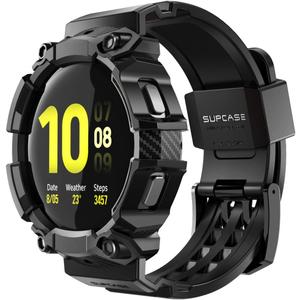 SUPCASE for Samsung Galaxy Watch 6 44mm Case with Band (Unicorn Beetle Pro), [Anti-Scratch] [Bumper Protector] Rugged Men Cover with Adjustable Strap Band for Galaxy Watch 6/5/4 44mm, Black