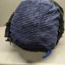 HIGOGOGO Round Stuffed Pouf Ottoman, Corduroy Poufs with Foam Chunk Filling, Furry and Fluffy Pouf Foot Stool Storage Ottoman, 20 X 15 Floor Poufs Foot Rest for Living Room, Navy