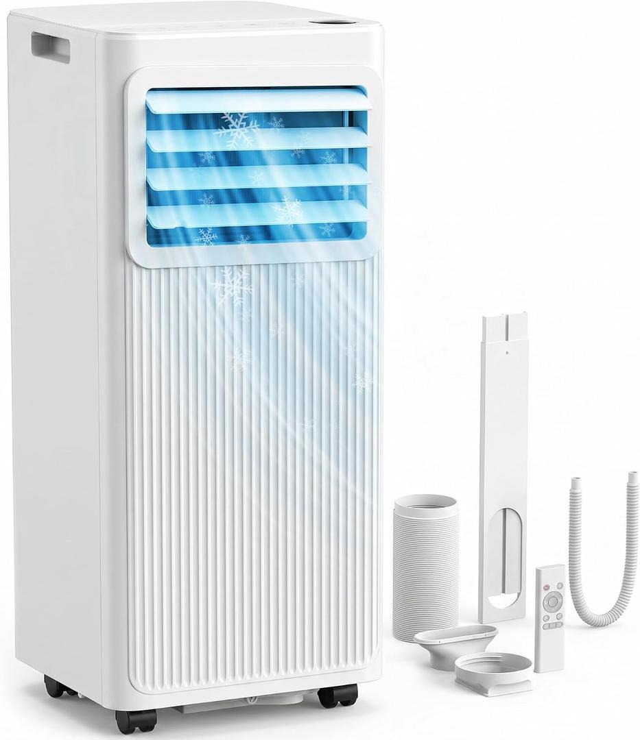 Uthfy 10,000 BTU Portable Air Conditioners, 4-in-1 Portable AC Unit with Cool, Fan, Dehumidifier, Sleep Mode, 24H Timer, Up to 450 Sq.Ft Air Conditioner for Home, Bedroom, Office, Window Kit & Remote