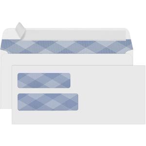 500#10 Double Window Security Envelopes, PANDRI NO.10 Self-Seal Window Envelopes Designed for QuickBooks Invoices, Business Statements & Documents - Number 10 Size 4 1/8 Inch X 9 1/2 Inch - 24 LB