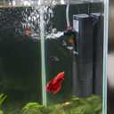 TARARIUM Small Fish Tank Filter for 10-20 Gallon Tank, U-V Aquarium Rainfall Submersible Green Clean Machine 120GPH Internal Betta Turtle Freshwater Saltwater Crystal Clear Killing (Black)