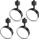 Diffuse LED Track Lighting Heads H Type Track Light Heads Dimmable Kitchen Track Lighting Fixtures Ceiling, Compatible with H Track Rails - Flicker Free CRI90+ 3000K 12W 1000lm, 4 Pack Black
