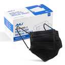 JMU Level 3 Black Disposable Face Mask, 4-Ply Medical Face Masks for Adults, 50 Pack