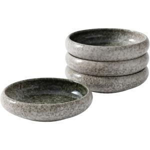 Uaral Salad Plate Appetizer Plate Stoneware Serving Dishes,Japanese Dish Set of 4,5.5 inch 14 oz (Emerald Green)