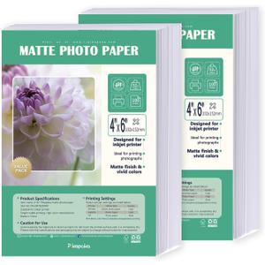 4x6 Matte Photo Paper for Inkjet Printer, 200gsm/52lb Single Sided 4R Matt Paper, 200 Pack