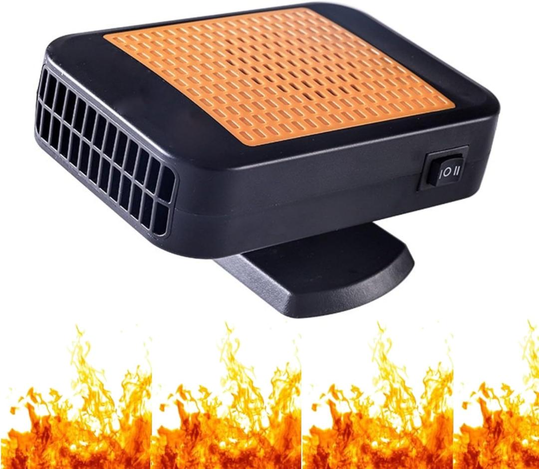 Portable Car Heater for Vehicle, 12V Fast Heating Car Heaters that Plugs with 360 Rotatable Base 2-in-1 Heating/Cooling Function