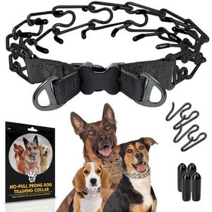 PetJett ProTrainer Prong Collar for Dogs - Choke Collar for Dogs, Pinch Collar for Dog Adjustable No Pull Training Collar for Small Medium Large Dog - Safety Durable Stainless Steel Metal Choker Chain, Size M