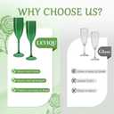 Champagne Flutes, Reusable Plastic Champagne Glasses for Wedding, Unbreakable Wine Glasses for Party Mimosa Bar Anniversary Bridal Shower (48, Green)