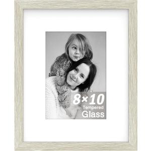 An&He 8x10 Picture Frame, Wooden Photo Frame with Tempered Glass for Home Decoration Gray Wood