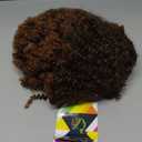 Short Curly Afro Wig With Bangs for Women Kinky Curly Wigs Ombre Brown Afro Wig Heat Resistant Fluffy Synthetic Wigs T30#