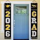 DAZONGE Graduation Decorations 2026, Black & Gold Class of Decorations 2026, Graduation Porch Banners for Any Schools or Grades Party Supplies