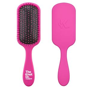 The Knot Dr. hair brush by Conair - Detangling hair brush - Removes Knots and Tangles in wet or dry Hair - hair brushes for women - Pink (1 Count (Pack of 1))