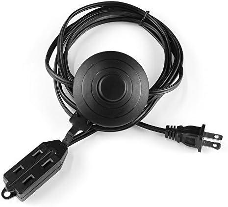 Best Honor 8 Feet Indoor 3 Outlet Extension Cord with Foot Switch - with Safety Water Proof Cover (Single)