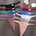 FINETOO 10 Pack G-String Thongs for Women Cotton Panties Stretch T-back Tangas Low Rise Hipster Underwear Sexy S-XL (XL)
