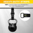 Heavy Duty Anti Slip Cinch Straps with 22 Metal Buckles, 1.18" x 16' Black Nylon Hook and Loop Straps, Reusable Utility Straps for Cable Management, Garage Organization and Outdoor Use