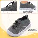 FEETCITY Toddler Slip On Shoes Boys Girls Wide Toddler Tennis Shoes Sports Walking Sneakers (All Grey)