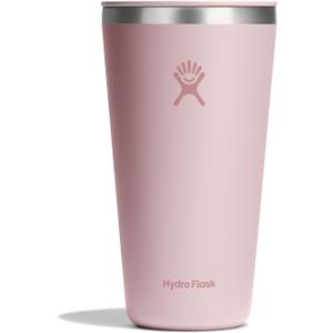 Hydro Flask All Around Tumbler Press-in Lid, Insulated Travel Mug, Stainless Steel Coffee Cup 28 Oz Tonal Trillium Pink