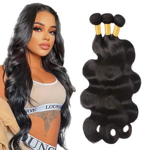 Human Hair Bundles Body Wave Bundles 28 30 32 Inch Unprocessed Brazilian Virgin Hair Weave Body Wave Human Hair Extensions #1B Natural Color Bundle 3 Bundles 50 Grams Per Bundle For Woman