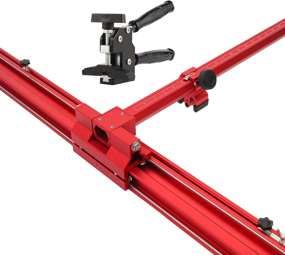 Red Manual Manual Tile Cutter Professional Large Tile Cutter Tool Portable 71" (1.8 m) Guide, Max Cutting Width 35.4" (90 cm), Ideal for Contractor