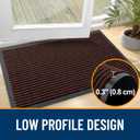 OLANLY Front Door Mat Indoor Outdoor Entrance, 2-Pack 29.5 x 17 Inch, Waterproof Heavy Duty Doormat, Fade Resistant, Low Profile, Easy Clean Patio Porch Welcome Floor Mats for Entry, Brown