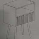 JOONEE Nightstand,Modern Bedside Table with Storage Drawer and Open Wood Shelf, for Living Room, Bedroom and Small Spaces, Accent Night Stand with Solid Wood Legs, Easy Assembly,Walnut Brown