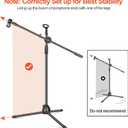 Adjustable Heavy Duty Portable Tripod Mic Stand with 2 Clips and Pop Filter for Singing, Performance & Outdoor Activities