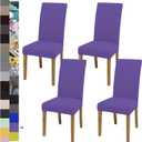 Dining Chair Covers,Dining Room Chair Covers Set of 4,Stretch Kitchen Chair Cover,Washable Dining Chair Cover,Parsons Chair Slipcovers Protective,for Home,Restaurant,Banquet(Purple)
