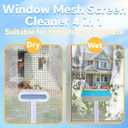 4 in 1 Mesh Screen Cleaner, Multi-Functional Window Screen Cleaning Brush, Pet Hair Removal Tool with Extra Long Handle, Gentle on Furniture, Couch, Carpet, Clothing, Bedding, Window, Mesh Screen