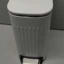 TrashAid Slim Bathroom Trash Can with Lid Soft Close, 6 Liter/1.6 Gallon Stainless Steel Small Garbage Can with Removable Inner Bucket, Step Pedal, Slim Wastebasket for Toilet, Office, Bedroom, White