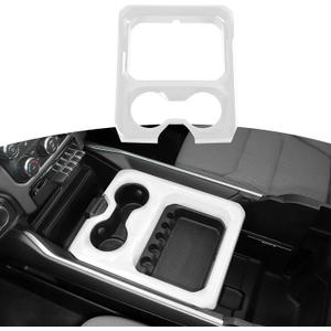 RT-TCZ for RAM Center Console Cup Holder Storage Box Trim Cover White for Dodge RAM 2018-Present White Interior Accessories